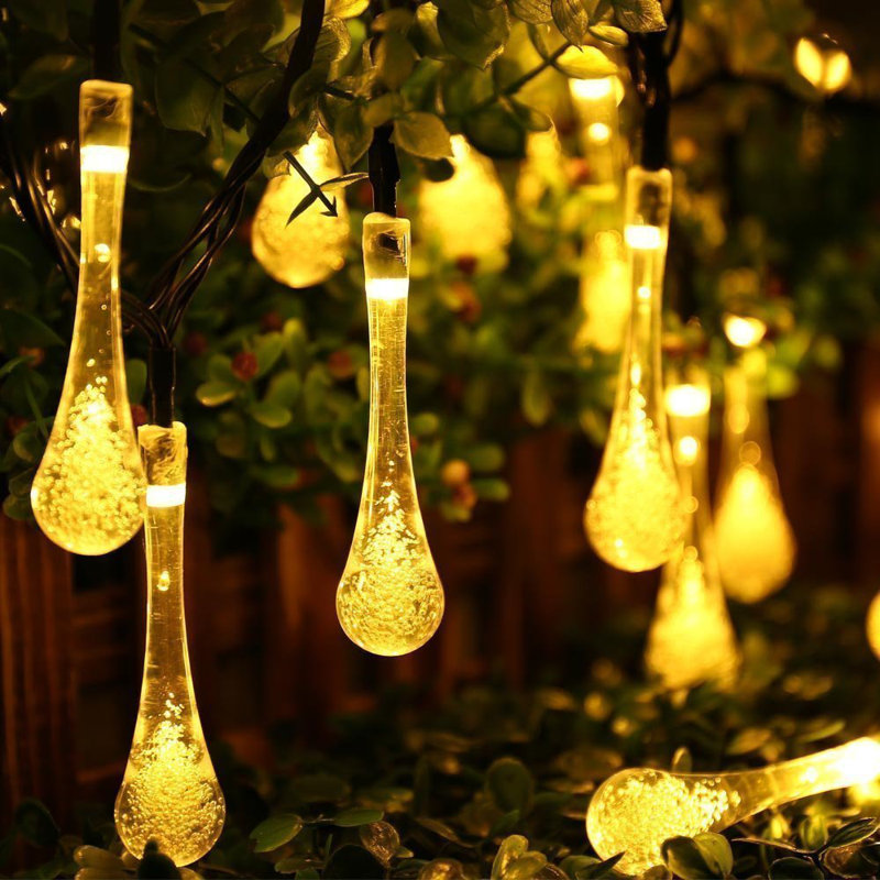  Guirlande de fantaisie 34 lumières DEL d'extérieur 34 pi, Blanc chaud