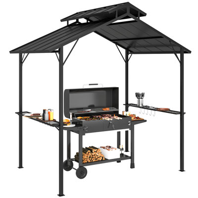 Pavillons de jardin avec abri de jardin en métal 8 po x 5 pi avec rangement