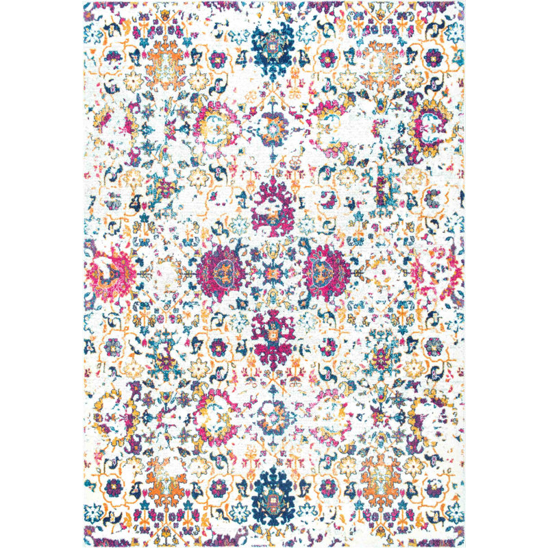 Tapis rose / orange, Rectangle 6 pi 7 po x 9 pi