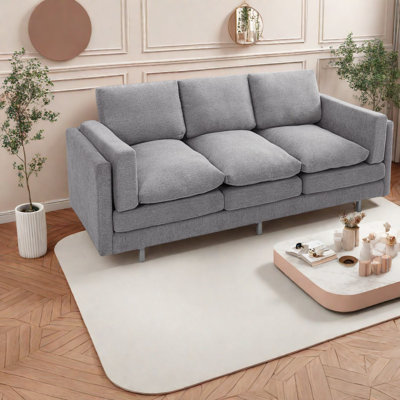 Canapé en chenille moderne avec pieds en métal, parfait pour le salon