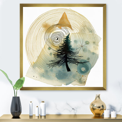 «Abstract Landscape Of Mountains Moon and Tree V», reproduction d'art sur toile