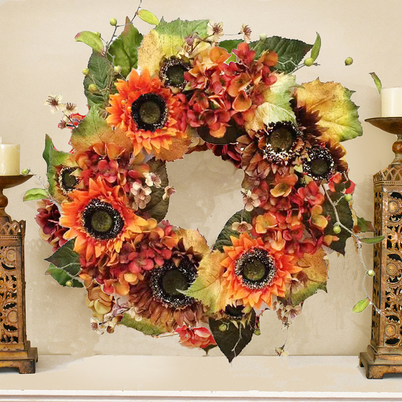 Handcrafted Faux Sunflower 20'' Wreath