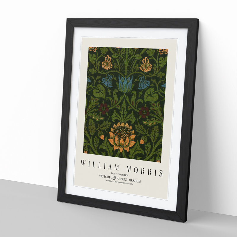 Violet and Columbine Vol.1 by William Morris - Picture Frame Art Prints, Black, 48cm H x 36cm W x 2cm D