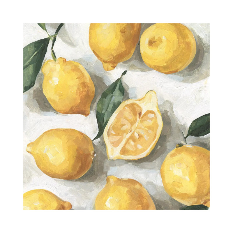 Fresh Lemons by Emma Caroline - Wrapped Canvas Painting, 66.04 cm H x 66.04 cm W