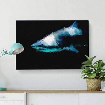 Shark In The Shadows - Wrapped Canvas