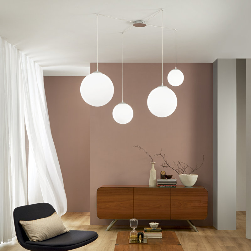 Layla 4 - Light Chrome/White Cluster Pendant