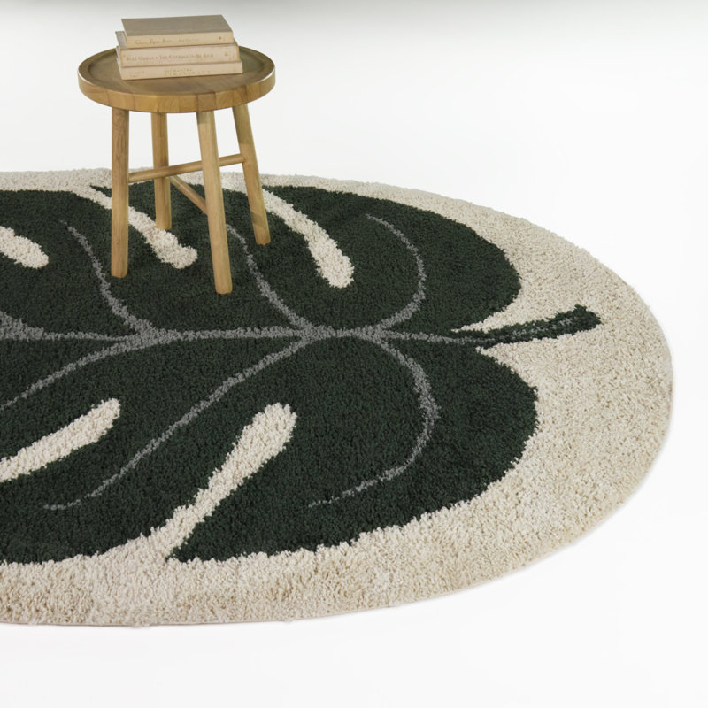 Tapis vert Fern, Ovale 6 pi 7 po x 9 pi