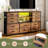 12-drawer Dresser With Led Lights & Outlets - Metal Frame Tv Stand For 60'' Screens, Versatile Use-899624216