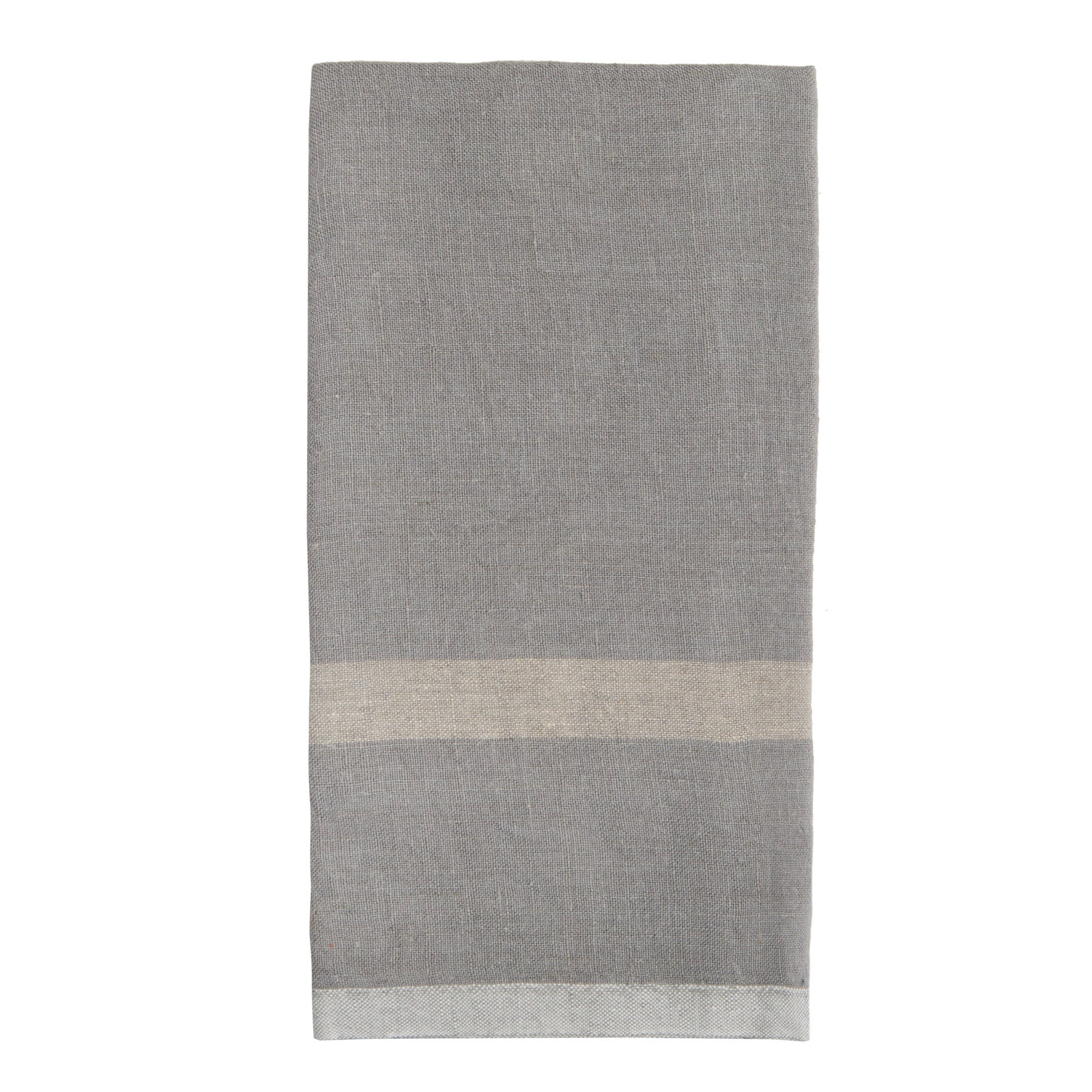 Stripe Tea Towel Kitchen Towel, Gray/Natural
