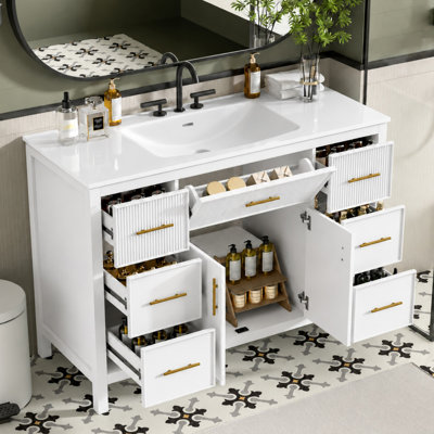 Meuble-lavabo 48 po avec comptoir en céramique