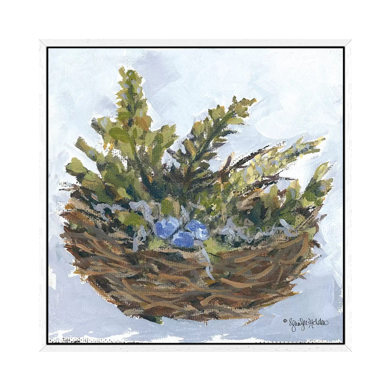 Resting Place by Jos Coufreur - Painting on Canvas, 45.72cm H x 45.72cm W x 3.81cm D, White Framed