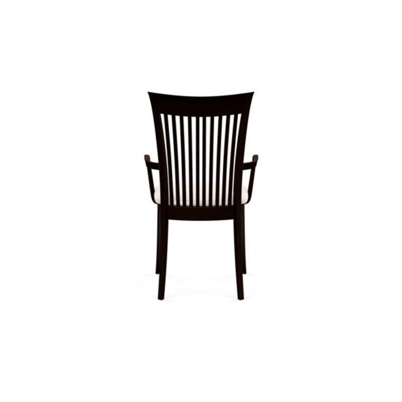 Sarah Upholstered Arm Chair, Smoke Cherry, White Leather