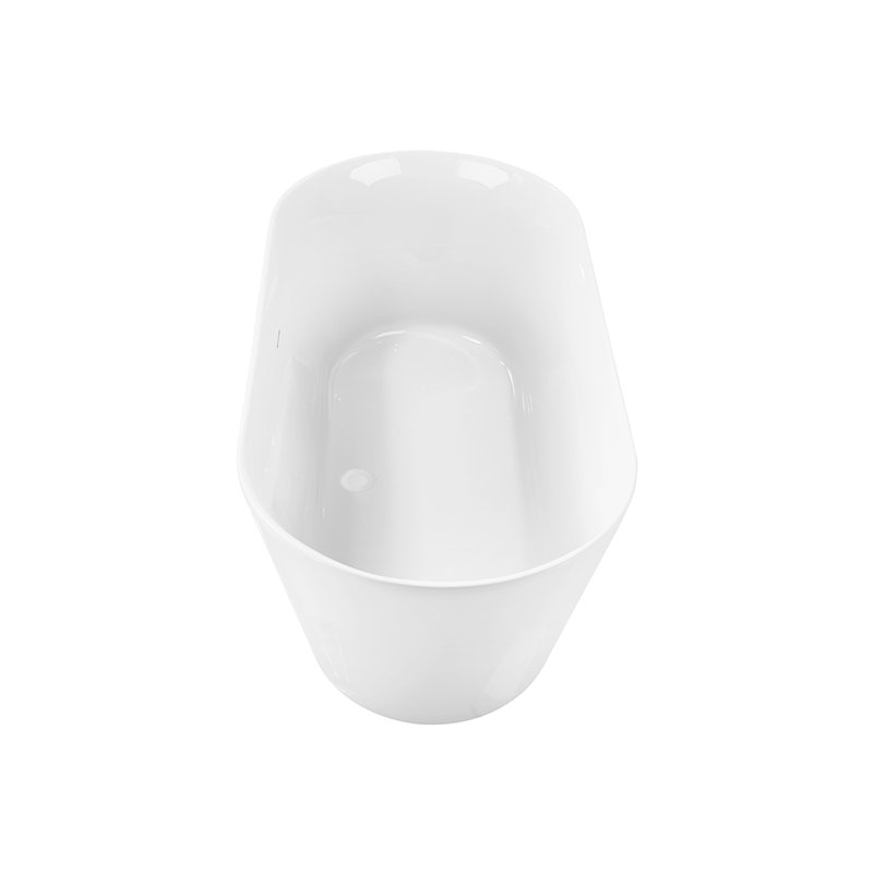 1501.1mm x 701mm Freestanding Soaking Acrylic Bathtub, Glossy White