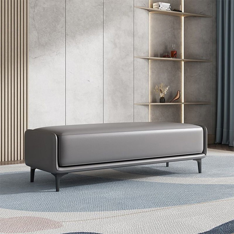 Dark gay Upholstered Bench, Dark Gray
