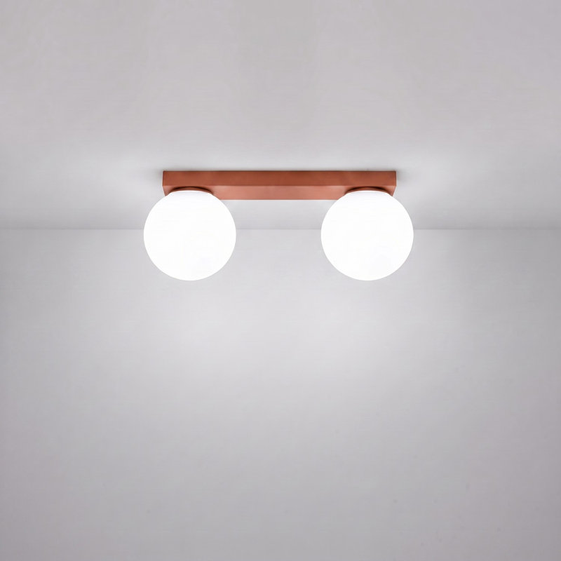 Yoli Steel Flush Mount, Red Ochre, 34,5x12x14,5 cm, 2 Lights