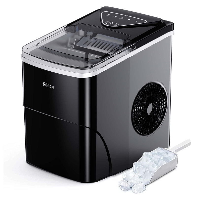 Compact 11.8 lb. Daily Production Clear Ice Portable Ice Maker, Black