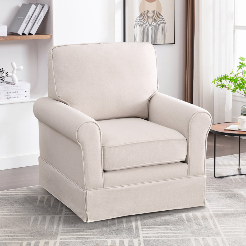 Fauteuil d'appoint Kandyn, Lin performance beige
