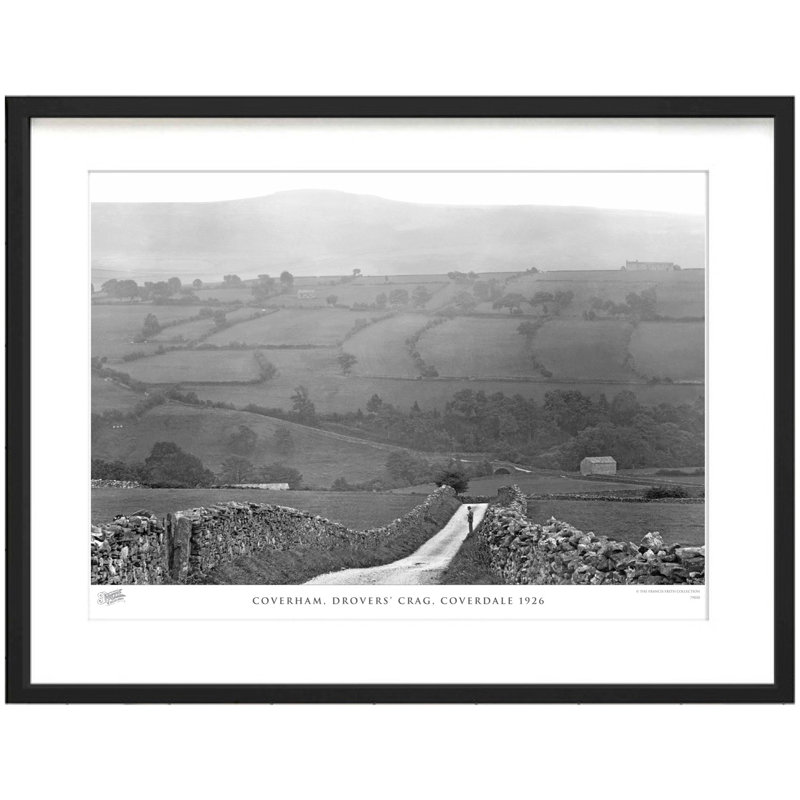 Coverham, Drovers Crag, Coverdale 1926 - Single Picture Frame Print, 40cm H x 50cm W x 2.3cm D