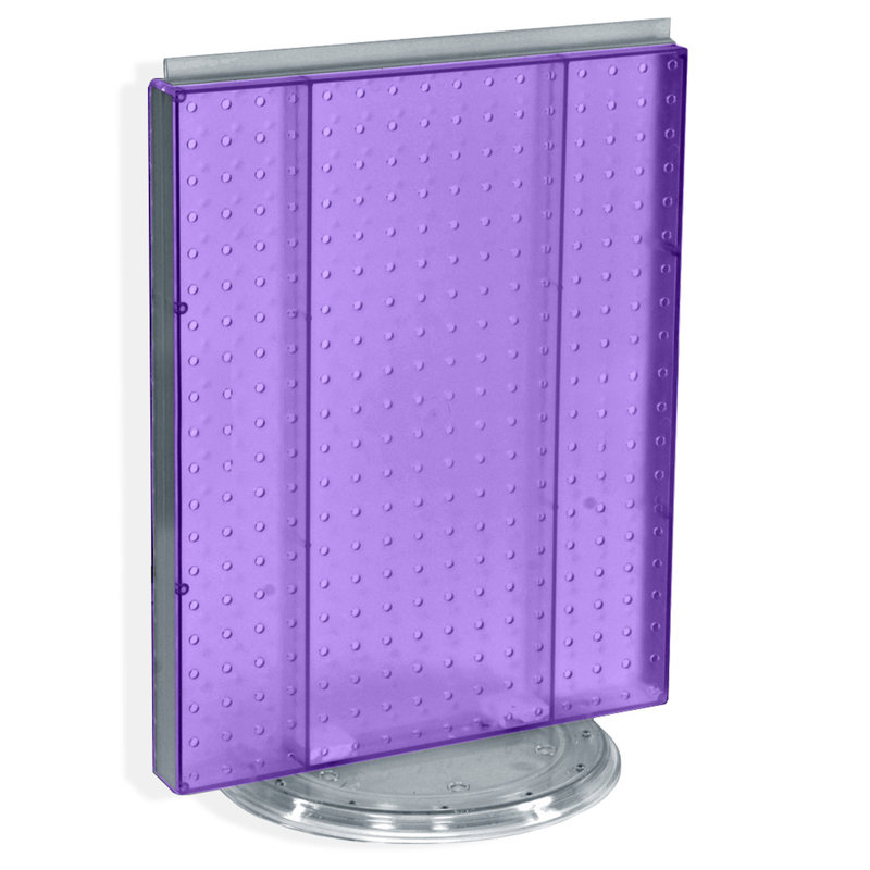 Revolving 16"W x 20.25"H Pegboard Counter Display, Purple