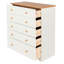 Ainsa 5-Drawer Chest of Drawers, Soft White Paint, Oak-Effect Top