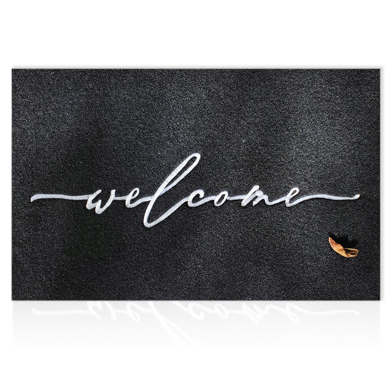 Paillasson Welcome Mat, L 18 po x L 28 po, Noir