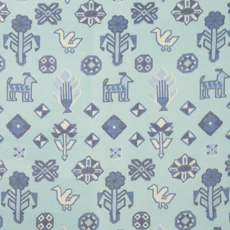 Chuska Warp Print Fabric, Blue/ Medium Blue