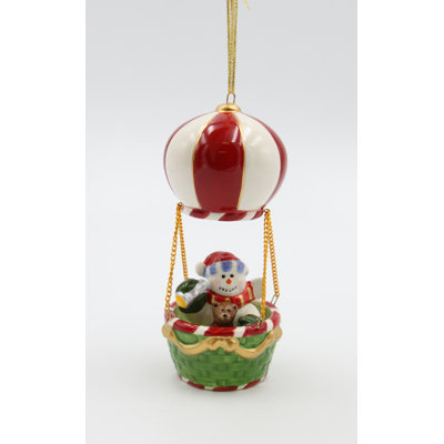 5.38'' Handmade Ceramic Transportation Hanging Figurine Ornament