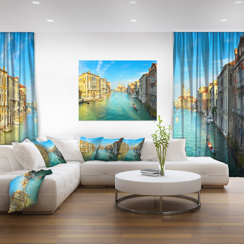 « vibrante soirée venice italie », reproduction de photo sur toile tendue, H 16 po x l 32 po, Toile tendue