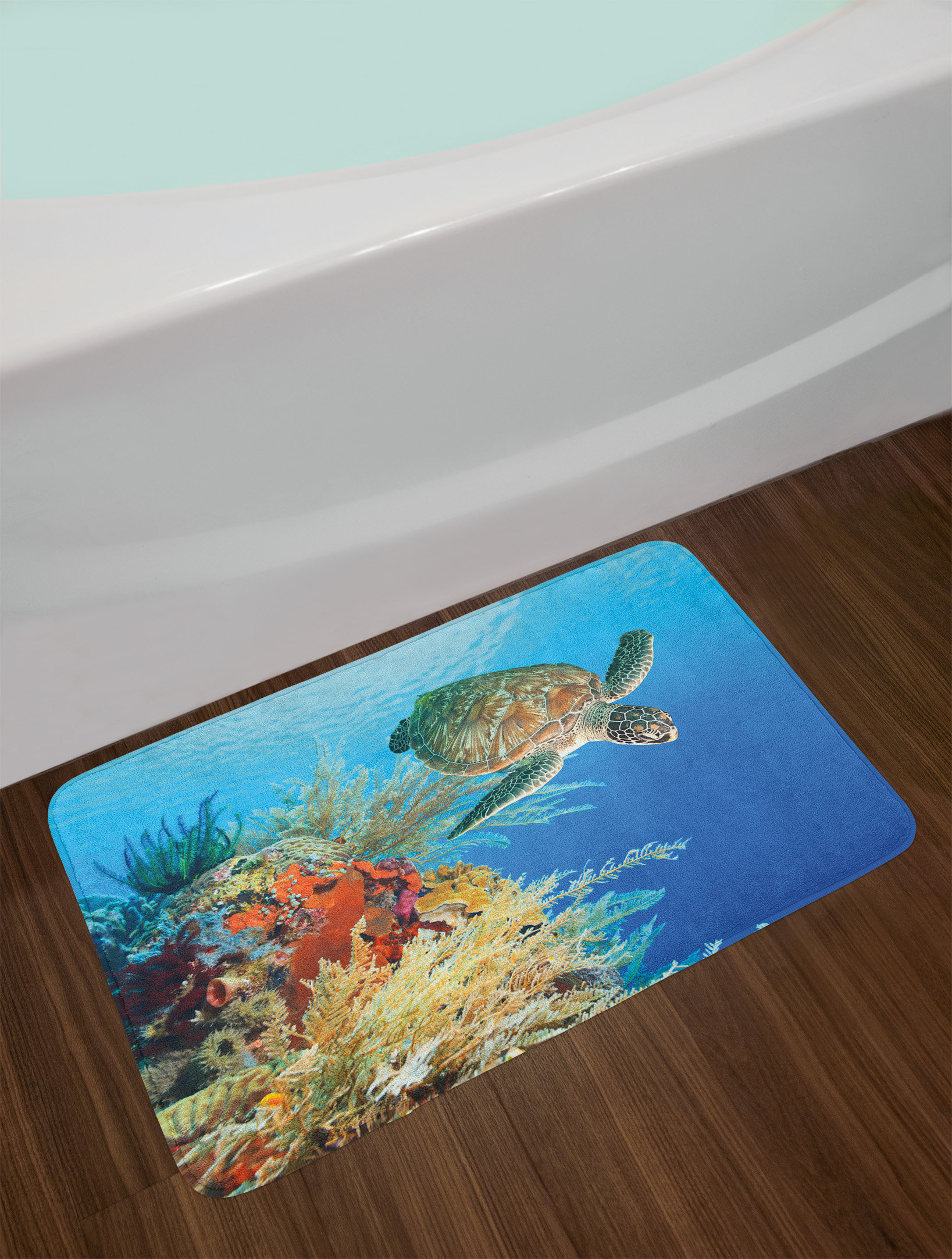 East Urban Home Colorful Turtle Bath Rug | Wayfair