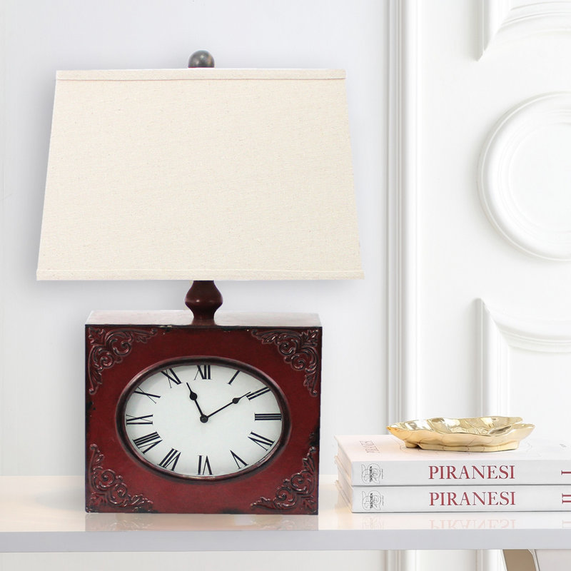 Holloman Table Lamp, 22" H x 7" W x 7" D, Red