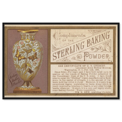 Art rétro sur toile, cadre, poudre à pâte Sterling