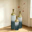 Ensemble de 3 vases élégants en métal, vases de sol à motif de feuilles, grands vases pour la décoration intérieure, décoration de salon et d'entrée
