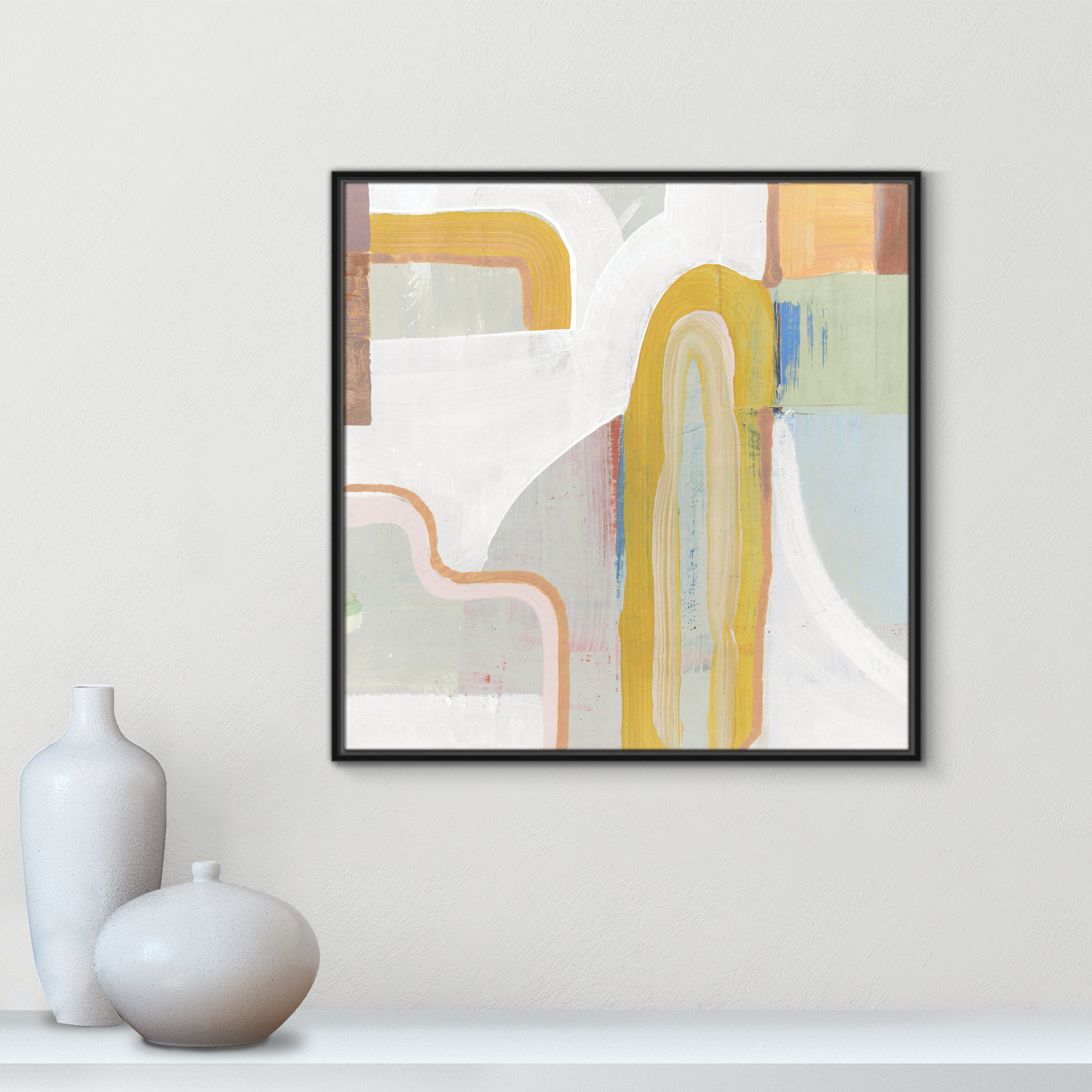 Copeland "Together Again II" Painting by Cartissi, Black , 31.5" H x 31.5" W x 2" D