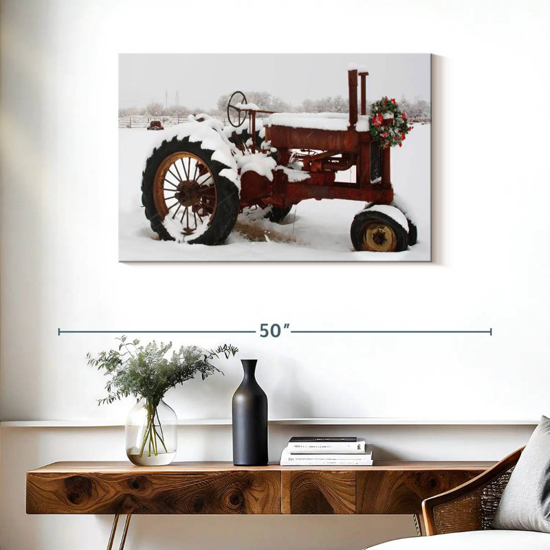 Tracteur de Noël, H 24 po x l 36 po