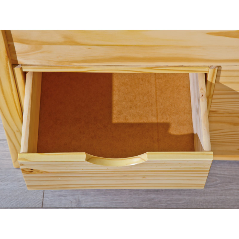 Chamarion Solid Wood Bed, Light Brown, 140 x 200cm