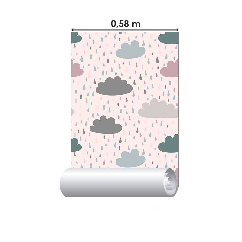 Rouleau de papier peint Ayotomi, Multicolore, L 126 po x l 24 po