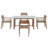 U_STYLE 5-Piece Outdoor Acacia Wood Outdoor Dining Set of 4,59.06-Inch Rectangular Table with Umbrella Hole,Suitable for Patio, Lawn, Garden, Poolside, & Indoor Use-1066569403