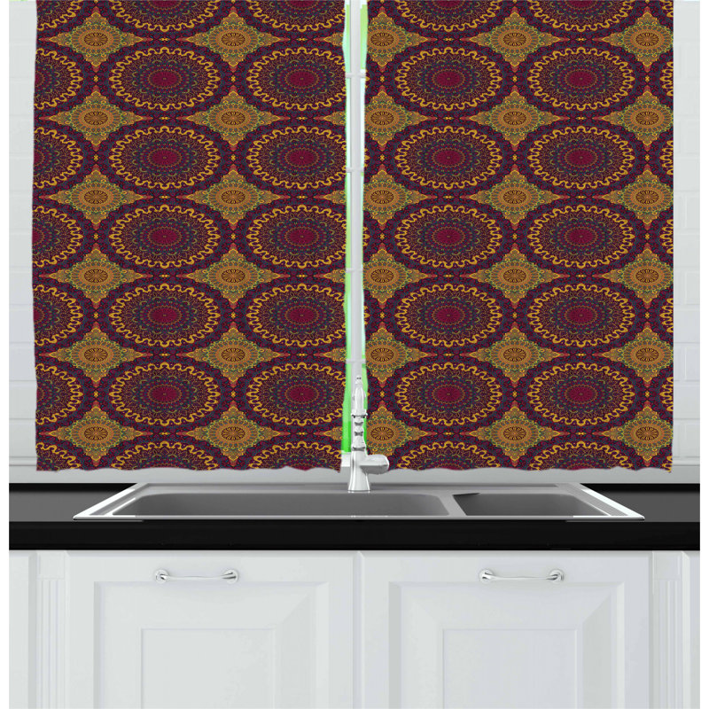 Floral Tailored Kitchen Curtain