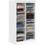 1-Unit Adjustable Divided Storage Shelving Unit Organizer, White Modular Closet Shelf, Durable Engineered Wood, Modern Minimalist Style