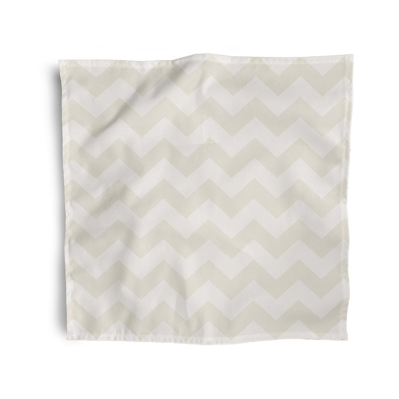 Lacrystal Polyester Chevron Square Napkin, Ivory