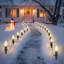 Éclairage de sentier de Noël 30 pi avec piquets, 20 grandes ampoules, connectable, doux et chaud-1787025083