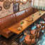 Nordic Retro Simple Restaurant Cafe Benches Faux Leather Upholstered Bench