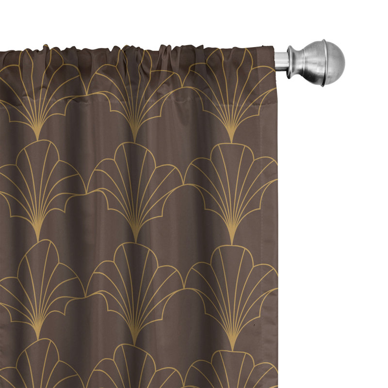 Paire de rideaux semi-transparents en microfibre Toupin, Brun foncé / brun sable, L 56 po x L 95 po