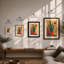 Geometric Cactus Mid-Century - Framed Print-1941314572-1941314569