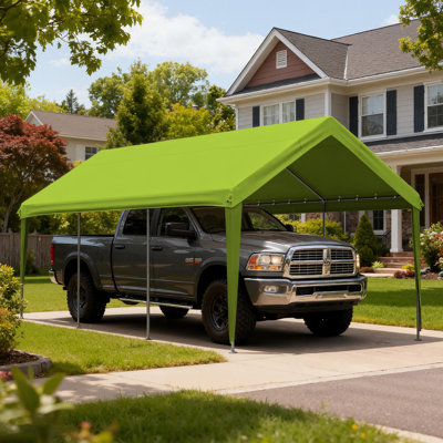 10' X 20' Carport Replacement Top Canopy Cover, Waterproof And UV Protected Garage Car Port Cover With Ball Bungee Cords
