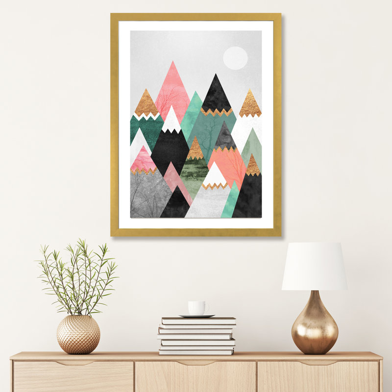 « pretty montagnes » par elisabeth fredriksson-impression sur image, H 32 po x l 24 po x P 1 po, Papier encadré doré