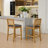 Full Solid Wood Rattan-Back Bar Stool, Matte Linen Cushion With High-Resilience Foam & S-Springs, Ideal For Rustic/Natural Style Kitchen Island, Low Bar In Dining Room & Café,Set Of 2-790950449