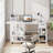 Folding Sewing Machine Table With Storage Shelves And Sliding Drawer, Rolling Side Desk With Lockable Wheels, Craft Station For Sewing Machine For Home, Bedroom, White