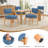 Modern Wooden Blended Linen Blue Dining Chair-202347696