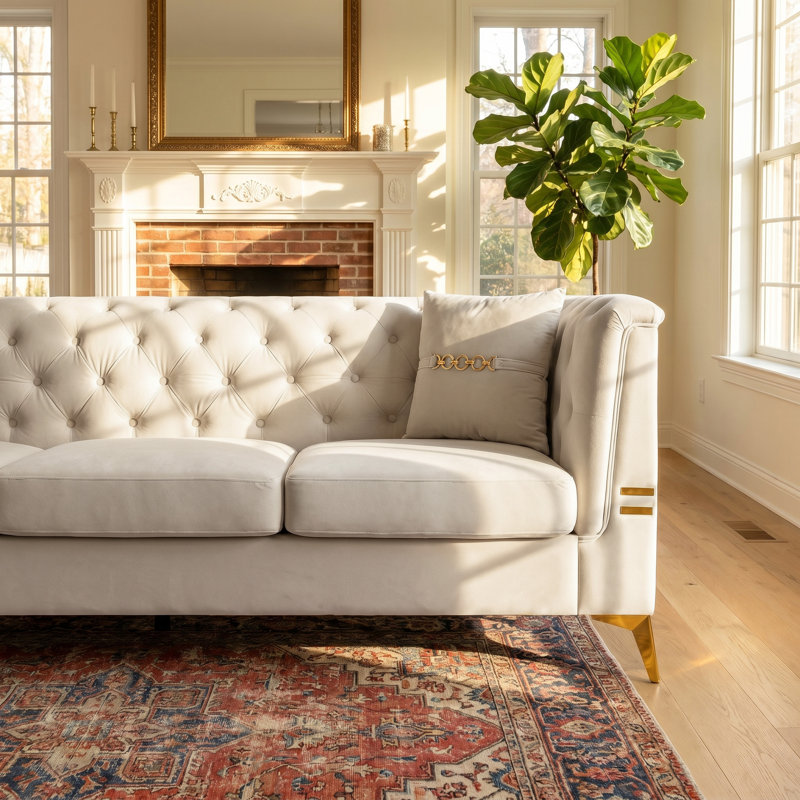 Canapé 82,6 po Chesterfield, Beige